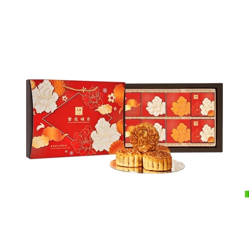 WING WAH 元朗榮華 繁華頌月廣式月餅禮盒 8餅4味 560g*10盒包裝禮盒產(chǎn)品包裝創(chuàng)意設(shè)計(jì)欣賞(圖1)